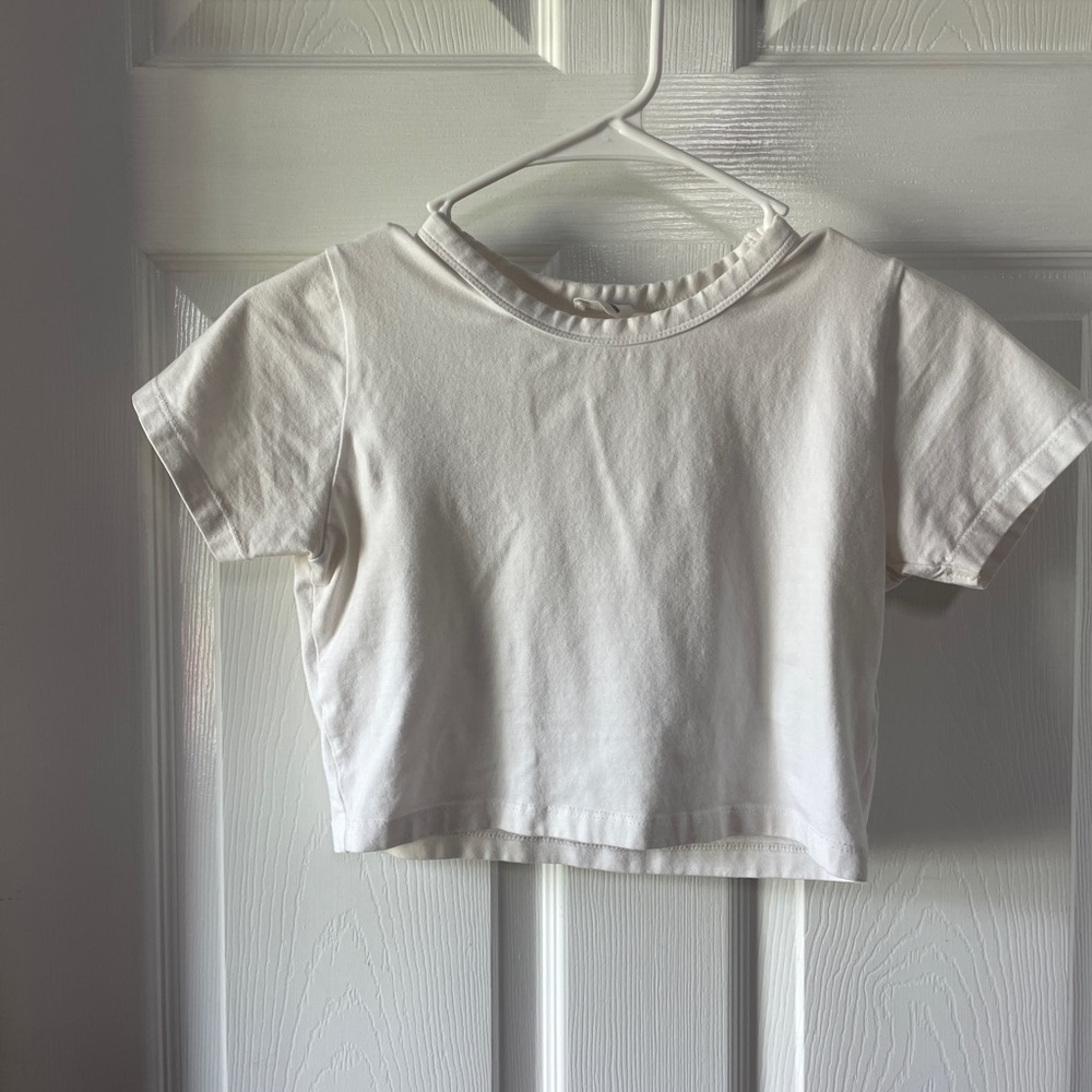 Cotton On White Short Sleeve Cropped Tee